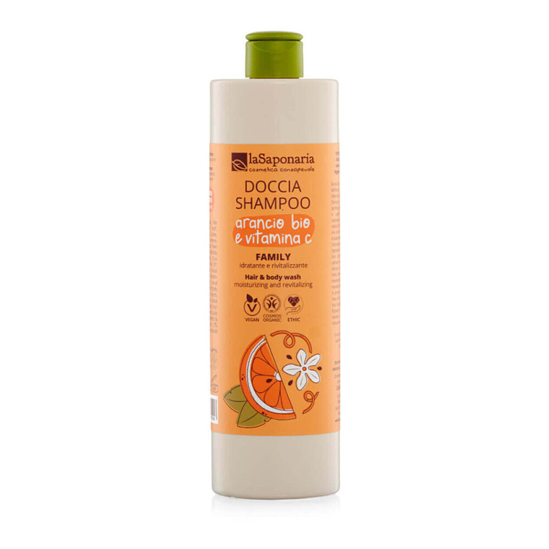 laSaponaria BIO Sprchový gel a šampon 2v1 s BIO pomerančem a vit. C