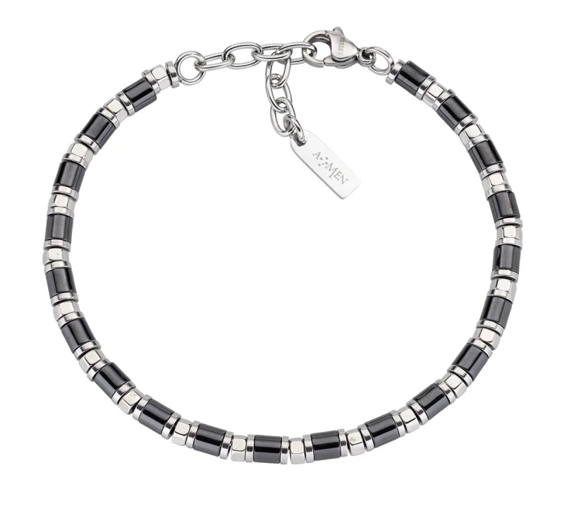 Amen Pánský korálkový náramek z oceli ACBR1314