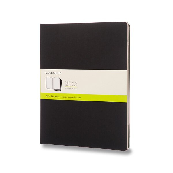 Sešity Moleskine Cahier - tvrdé desky XXL, čistý, 3 ks, černé