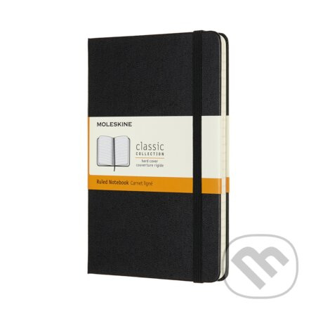 Zápisník Moleskine - tvrdé desky, M, linkovaný černý