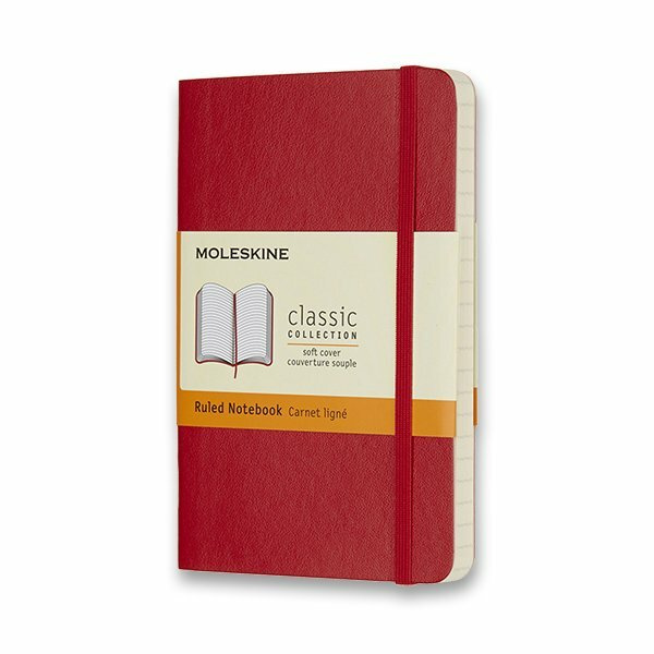 Zápisník Moleskine - měkké desky, S, linkovaný červený