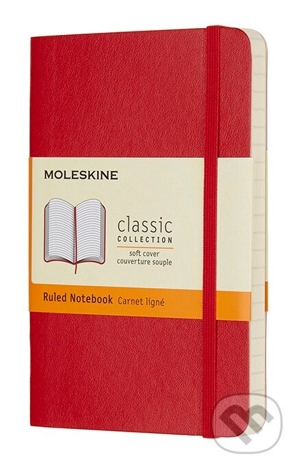 Zápisník Moleskine - měkké desky, S, linkovaný červený