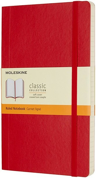 Moleskine zápisník měkký linkovaný - červený L