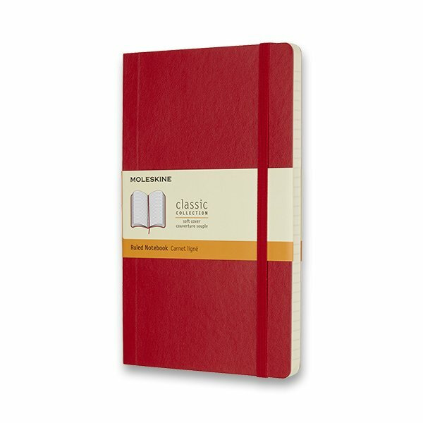 Moleskine zápisník měkký linkovaný - červený L