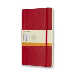 Moleskine zápisník měkký linkovaný - červený L