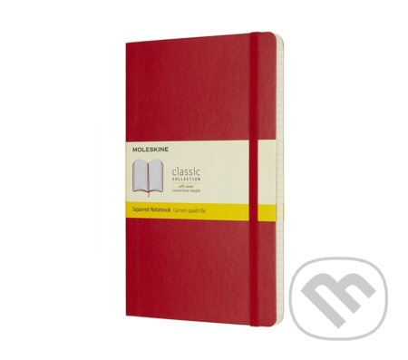 Zápisník Moleskine - tvrdé desky, L, čtverečkovaný červený