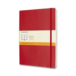 Moleskine zápisník měkký linkovaný - červený XL