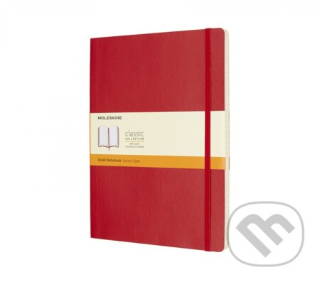 Moleskine zápisník měkký linkovaný - červený XL