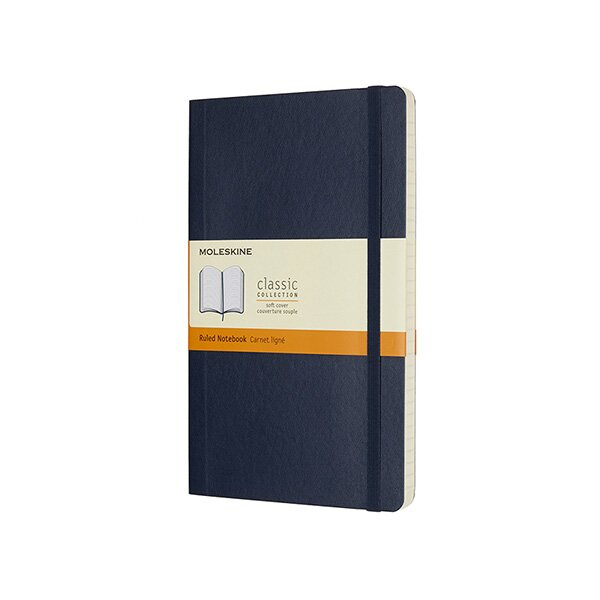 Zápisník Moleskine - tvrdé desky, L, linkovaný modrý
