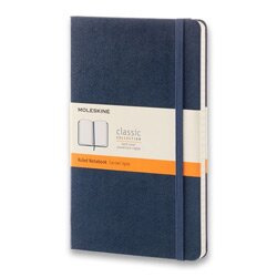 Zápisník Moleskine - tvrdé desky, L, linkovaný modrý