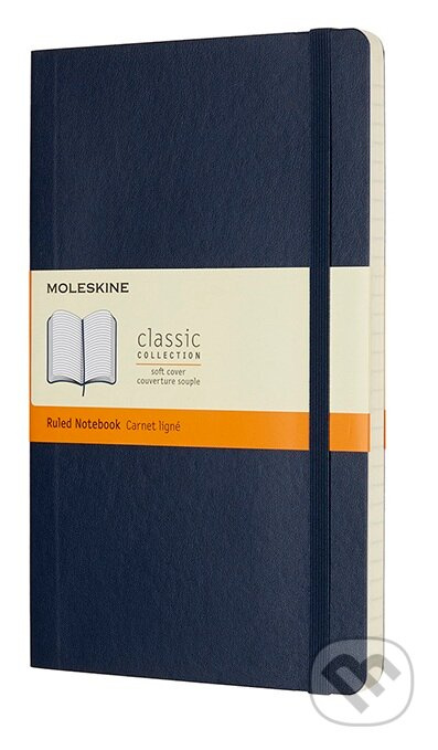 Zápisník Moleskine - tvrdé desky, L, linkovaný modrý