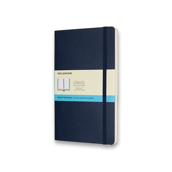 Zápisník Moleskine - tvrdé desky, L, tečkovaný modrý