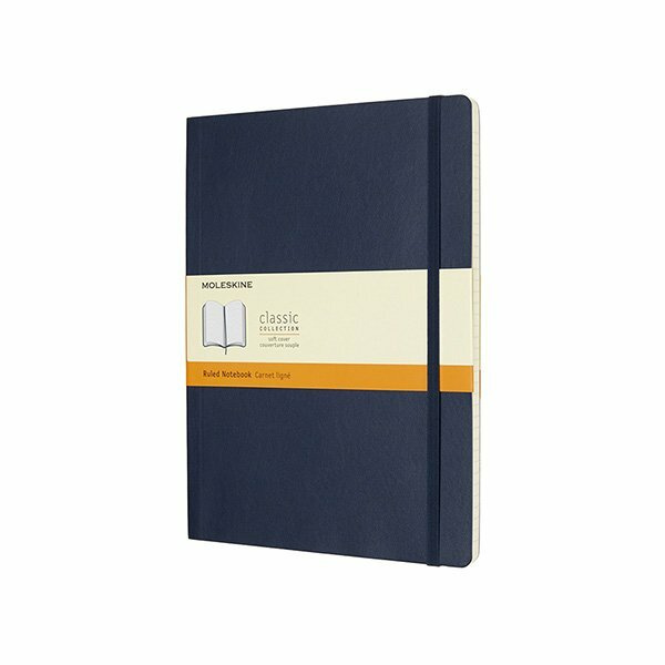 Zápisník Moleskine - měkké desky, XL, linkovaný modrý