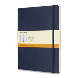 Zápisník Moleskine - měkké desky, XL, linkovaný modrý
