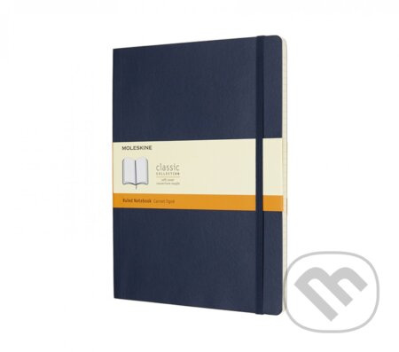 Zápisník Moleskine - měkké desky, XL, linkovaný modrý