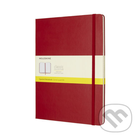 Moleskine zápisník tvrdý čtverečkovaný červený XL