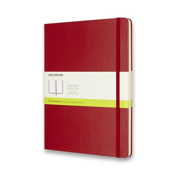 Zápisník Moleskine - tvrdé desky, XL, čistý červený