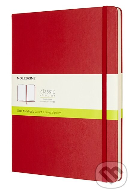Zápisník Moleskine - tvrdé desky, XL, čistý červený
