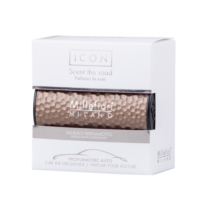 Millefiori Icon Metal Shades Sandalo Bergamotto vůně do auta 47 g zlatá