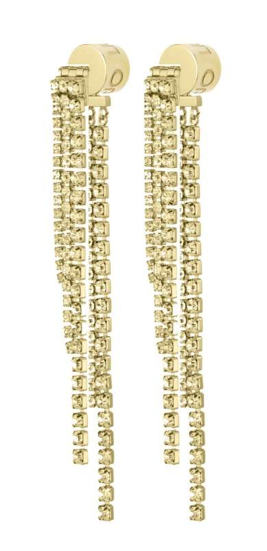 Liu Jo Dlouhé pozlacené náušnice s krystaly Fashion LJ2771