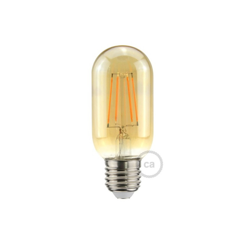 creative cables Zlatá LED žárovka válcová T45 5W E27 stmívatelná 2000K