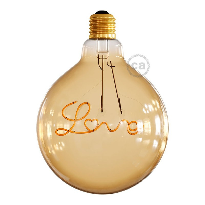 creative cables Zlatá LED žárovka pro závěsné lampy G125 "love" 5W E27 dekorativní vintage 2000K