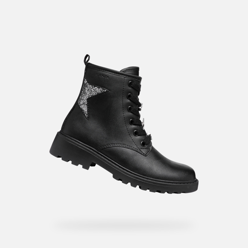 Černé dívčí kotníkové boty Geox Casey