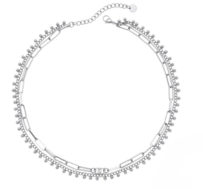 Liu Jo Moderní dvojitý náhrdelník z oceli LJ2998