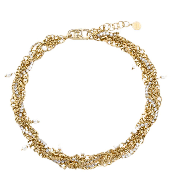 Liu Jo Vrstvený náhrdelník Choker s krystaly a perličkami LJ3074