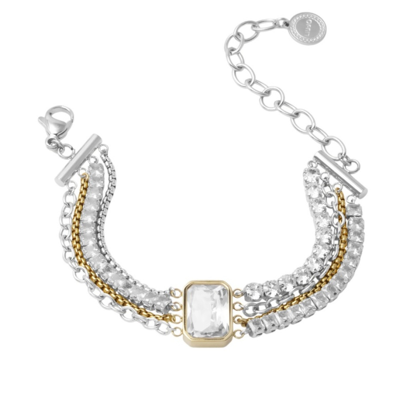 Liu Jo Třpytivý vícevrstvý náramek z oceli LJ3092