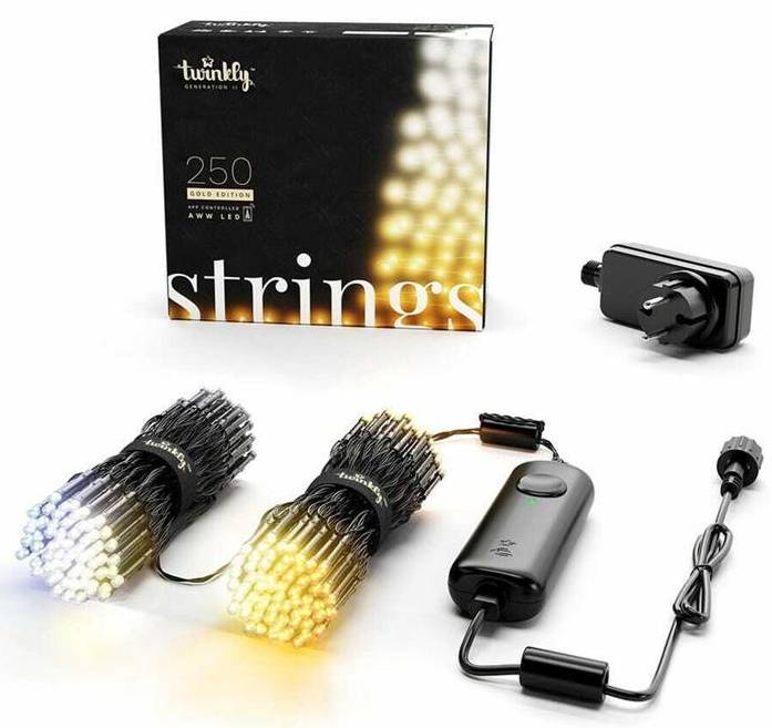 LED světelný řetěz Twinkly Strings TWS250GOP-BEU / 2,5 m / 250 diod / Bluetooth/Wi-Fi / černá/transparentní Varianta: ivi1