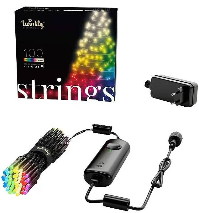 Chytrý světelný Smart LED řetěz Twinkly / 8 m / 100 LED / blikající / časovač / RGBW / teplá bílá / IP44 / černá Varianta: ivi1