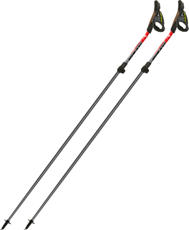 Nordic walking hole FIZAN Carbon Pro Impulse červená Velikost: 130 cm