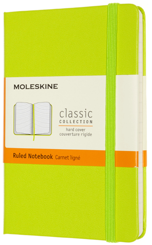 Moleskine Pocket Ruled Hardcover Notebook, Lemon Green Moleskine