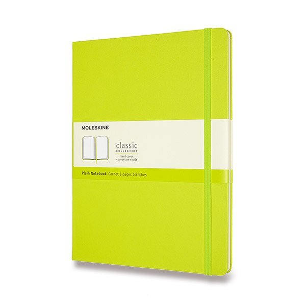 Zápisník Moleskine - tvrdé desky, XL, čistý limetka