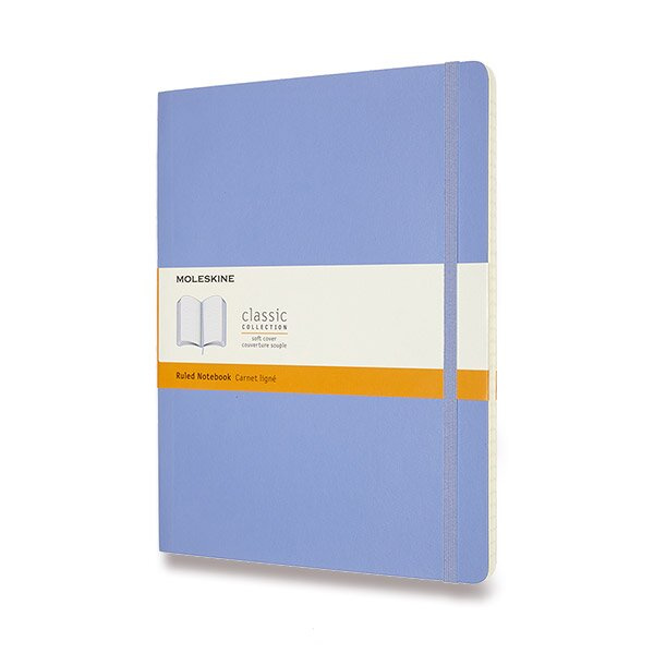 Zápisník Moleskine - měkké desky, XL, linkovaný nebesky modrý