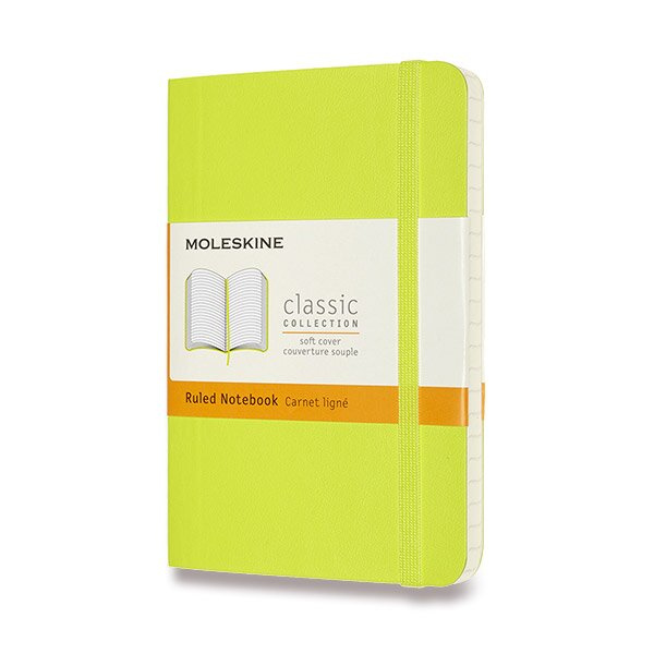 Moleskine Pocket Ruled Softcover Notebook, Lemon Green Moleskine