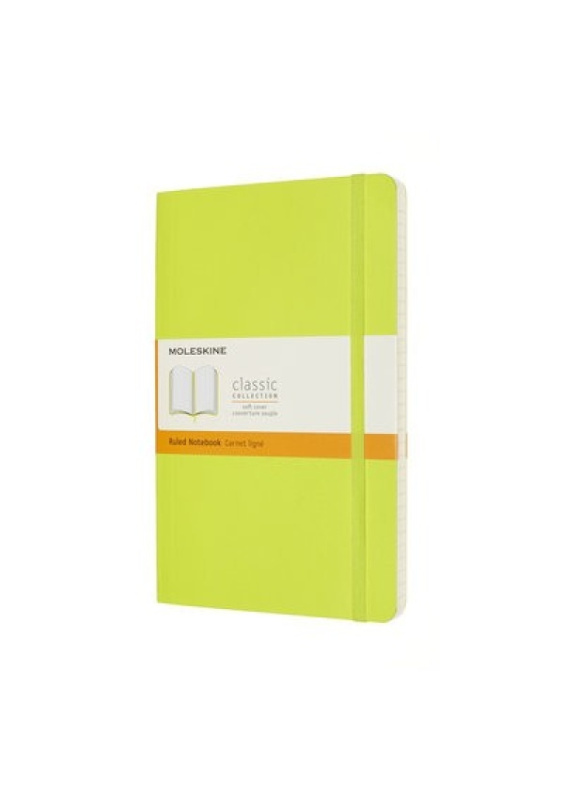 Moleskine zápisník měkký linkovaný - žlutozelený L