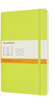 Moleskine zápisník měkký linkovaný - žlutozelený L