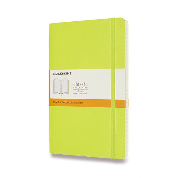 Moleskine zápisník měkký linkovaný - žlutozelený L