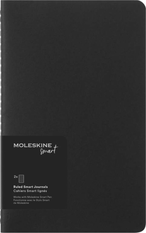 Sešity Moleskine Smart - měkké desky L, linkované, 2 ks, černé