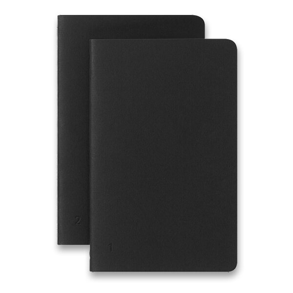 Sešity Moleskine Smart - měkké desky S, linkované, 2 ks, černé