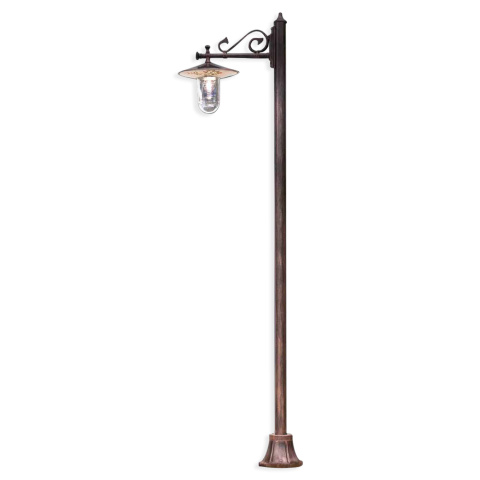 Ferroluce Venkovní stojací retro lampa GENOVA, v. 220 cm, 1xE27, IP43