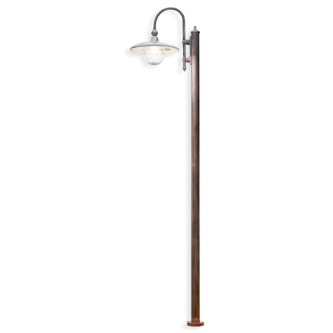 Ferroluce Venkovní stojací vintage lampa CAMPOBASSO, v. 240 cm, 1xE27, IP43