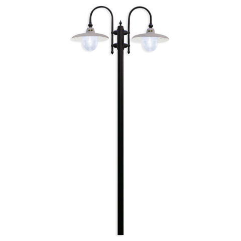 Ferroluce Venkovní stojací vintage lampa CAMPOBASSO, v. 240 cm, 2xE27, IP43