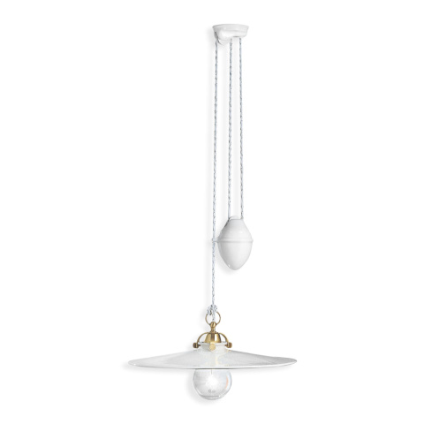 Ferroluce Závěsné svítidlo s kladkou ASTI, ∅ 42 cm, 1xE27
