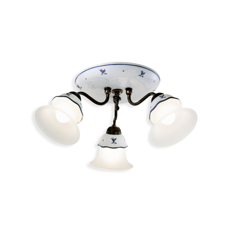 Ferroluce Stropní vintage svítidlo FERRARA, ∅ 50cm, 3xE14