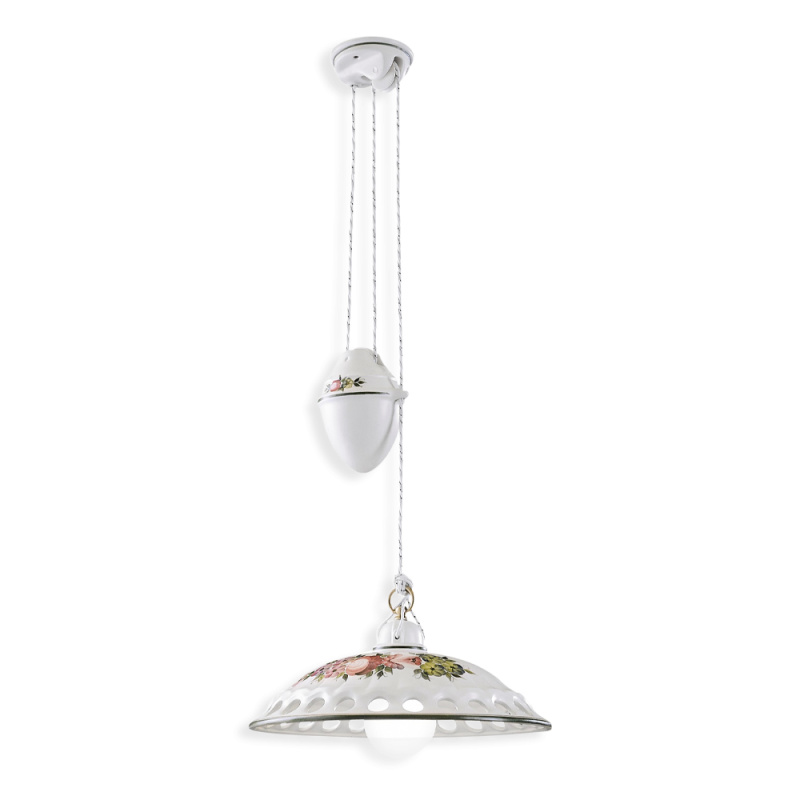Ferroluce Závěsné svítidlo s kladkou NAPOLI, ∅ 33 cm, 1xE27