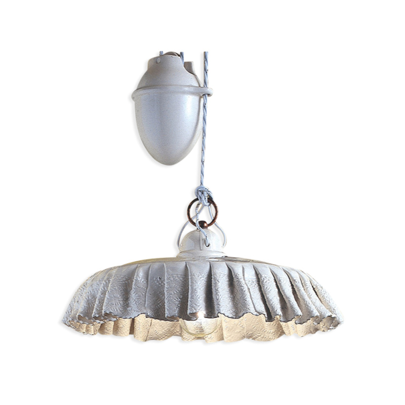 Ferroluce Závěsné retro svítidlo s kladkou MODENA, ∅ 38 cm, 1xE27