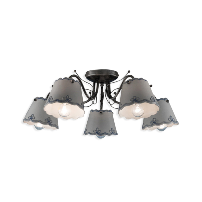 Ferroluce Stropní vintage svítidlo RAVENNA, ∅ 56 cm, 5xE14